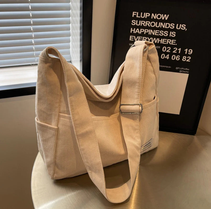 Women's Compact Shoulder Bag with Textured Surface