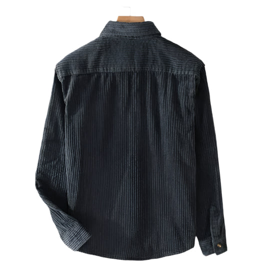 Men's Ribbed Texture Long Sleeve Corduroy Shirt