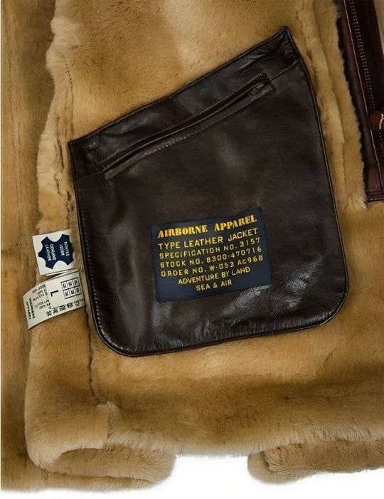 Bondino | B-7 Leather Jacket with Sheepskin - Luxury & Warmth