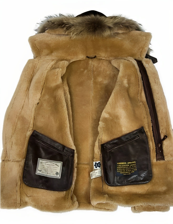 Bondino | B-7 Leather Jacket with Sheepskin - Luxury & Warmth