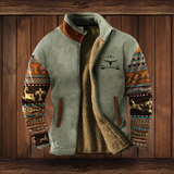 Full Zip Tribal Sleeve Sweater Jacket for Men - Image 6