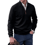 Half Zip Pullover Sweater Men - Structured Knit & Ribbed Edges