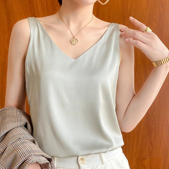 Sleeveless V-Neck Top for Women