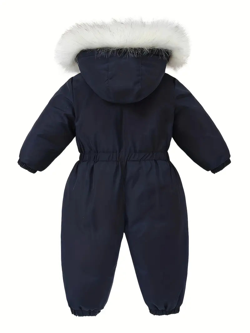Dětský zimní overal | Lyžařský overal s kapucí a kožešinovou lemovkou