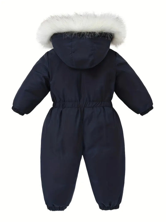 Dětský zimní overal | Lyžařský overal s kapucí a kožešinovou lemovkou