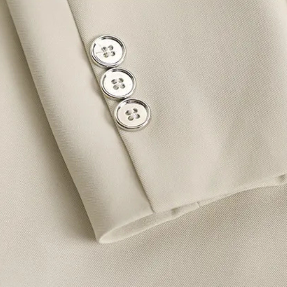 Belted Blazer Two-Piece Suit Set for Women