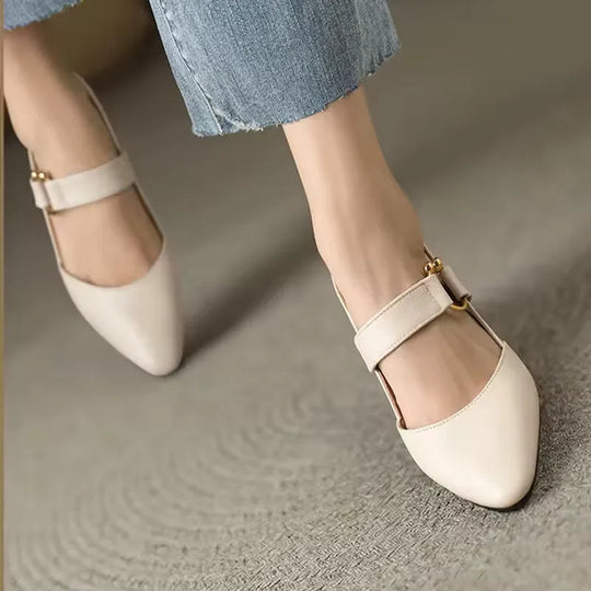 Block Heel Shoes Women – Pointed Toe & Open Heel Structure