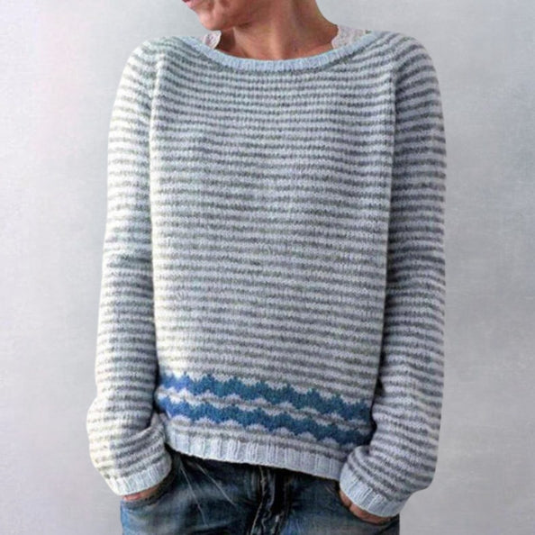 Boat Neck Retro Sweater for Women