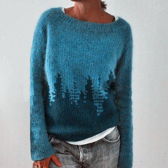 Boat Neck Retro Sweater for Women