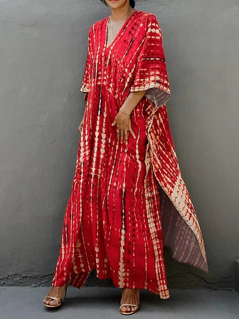 Boho Maxi Dress Women – Loose Fit & Wide Sleeves