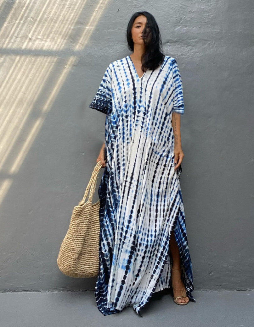 Boho Maxi Dress Women – Loose Fit & Wide Sleeves