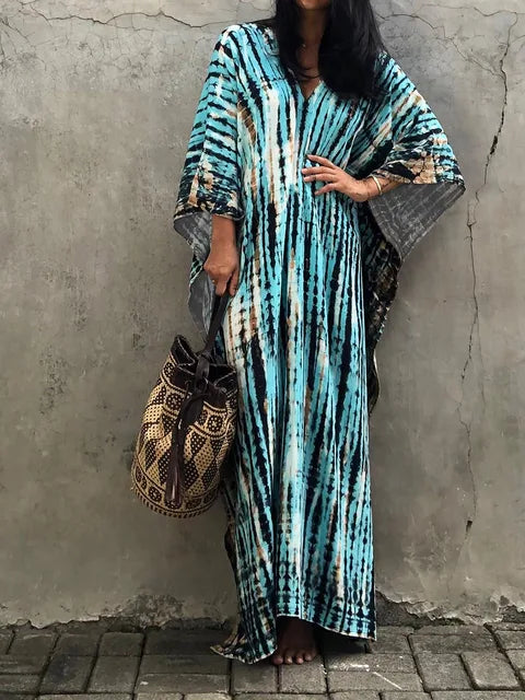 Boho Maxi Dress Women – Loose Fit & Wide Sleeves