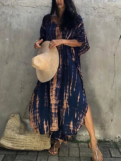 Boho Maxi Dress Women – Loose Fit & Wide Sleeves