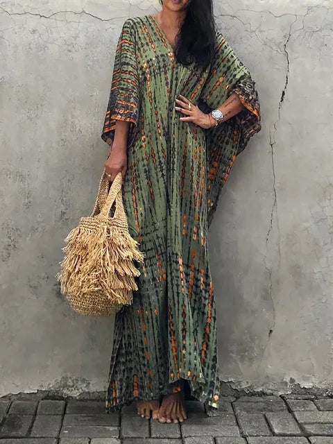 Boho Maxi Dress Women – Loose Fit & Wide Sleeves
