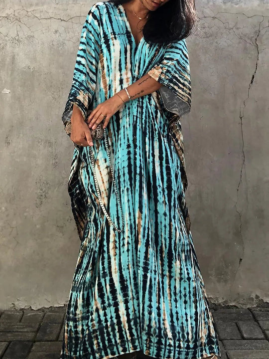 Boho Maxi Dress Women – Loose Fit & Wide Sleeves