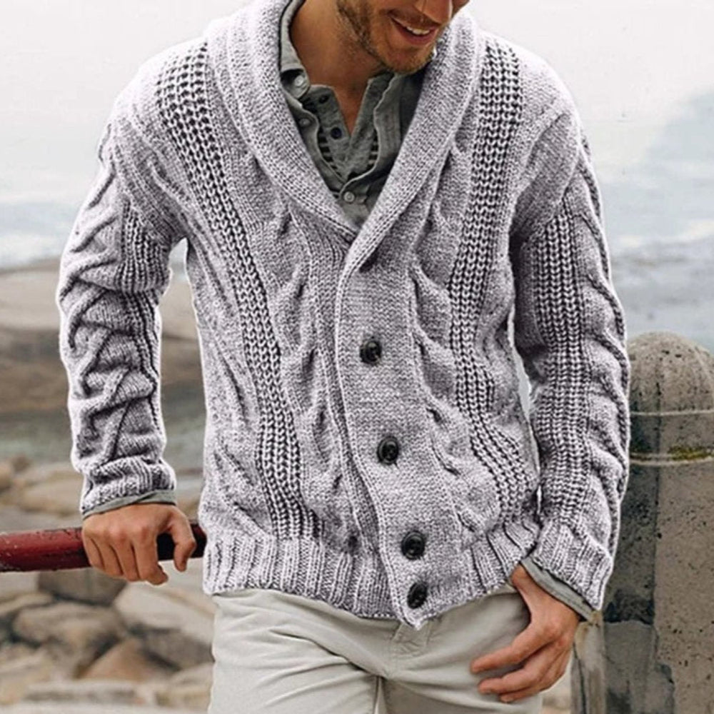 Warm Cardigan with Buttons for Men