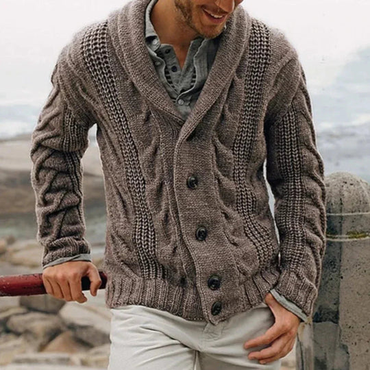 Warm Cardigan with Buttons for Men