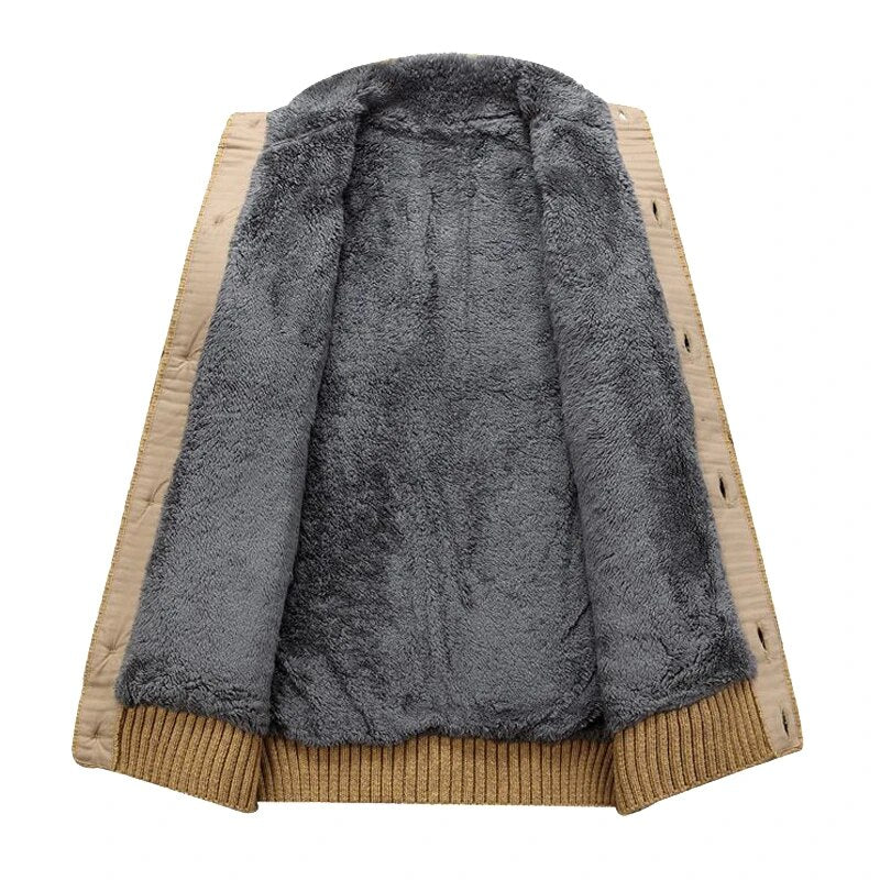 Pánský kardigan s copánkovým vzorem a plyšovou podšívkou