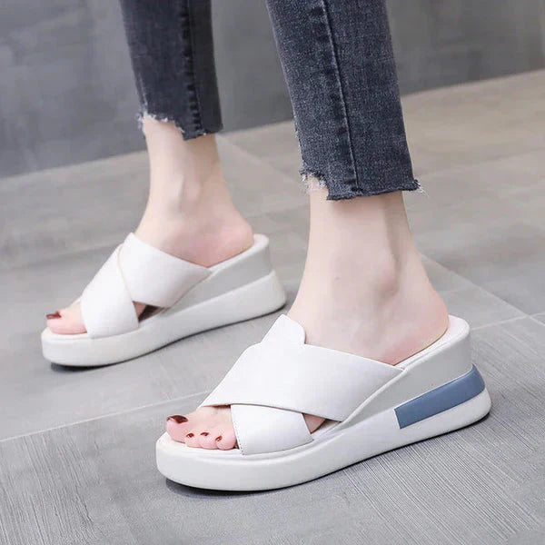 Casual Wedge Sandals Women - Wide Straps & Raised Platform