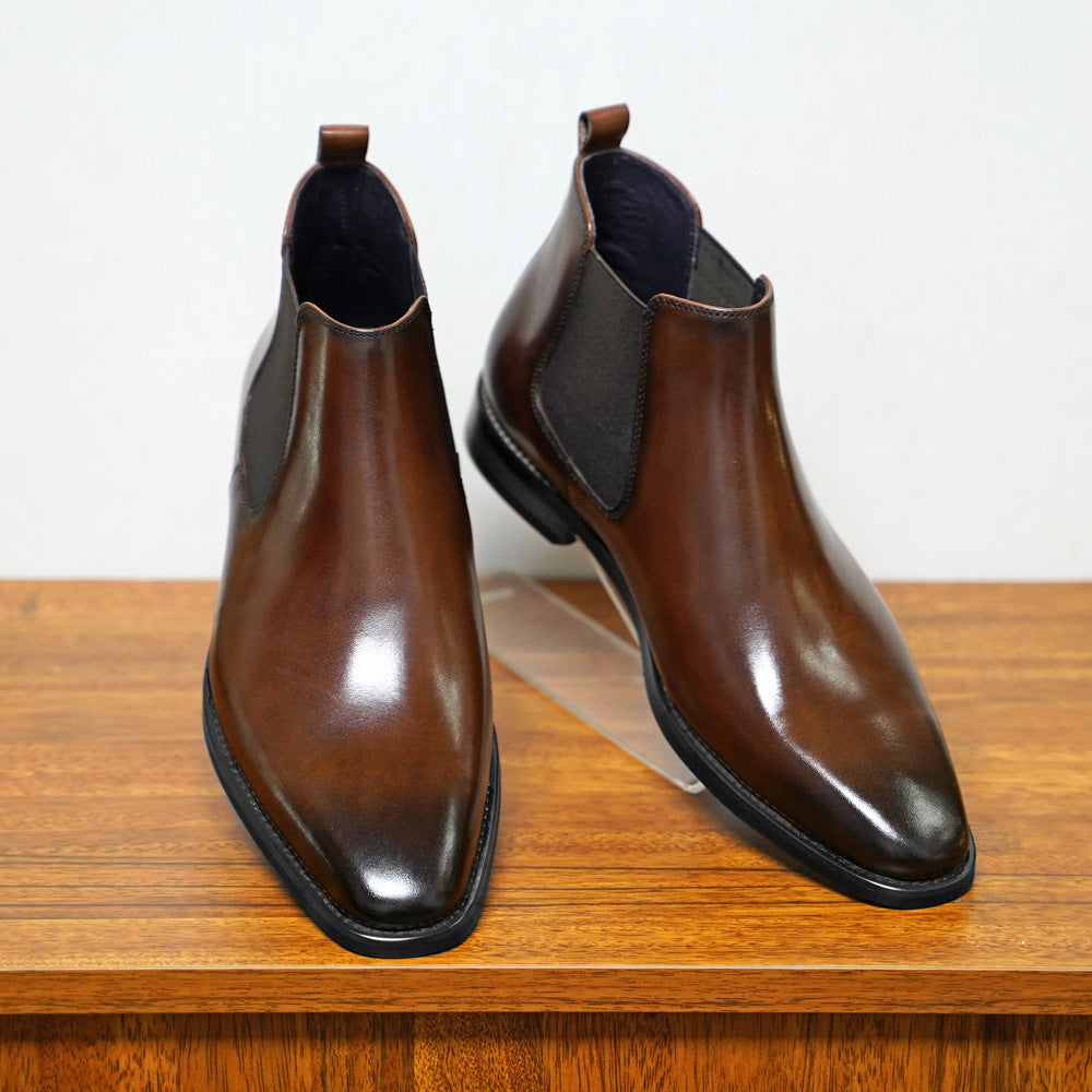 Chelsea Boots Men – Elastic Side Panels & Sleek Almond Toe