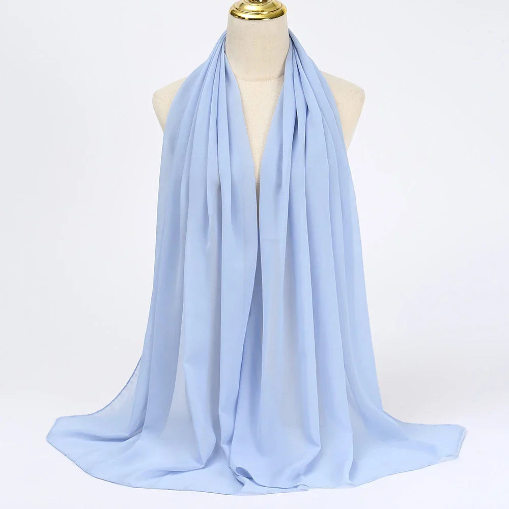 Chiffon Hijab Scarf with Sheer Finish for Women