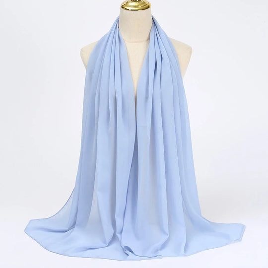 Chiffon Hijab Scarf with Sheer Finish for Women