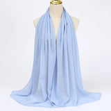 Foulard Hijab en chiffon avec finition transparente pour femmes
