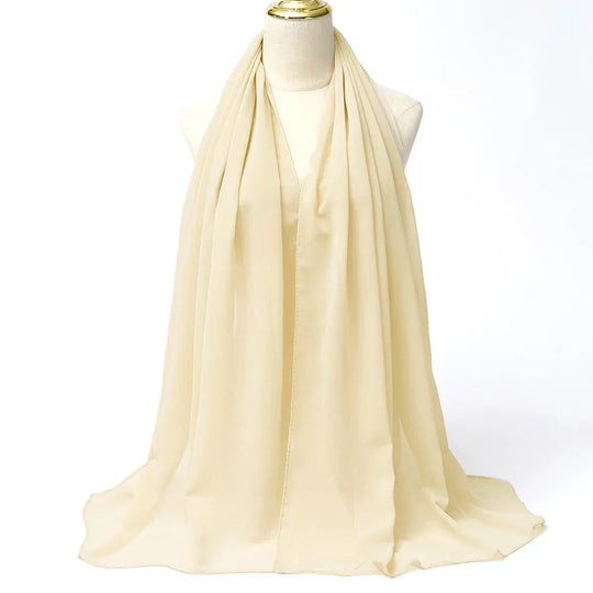 Chiffon Hijab Scarf with Sheer Finish for Women