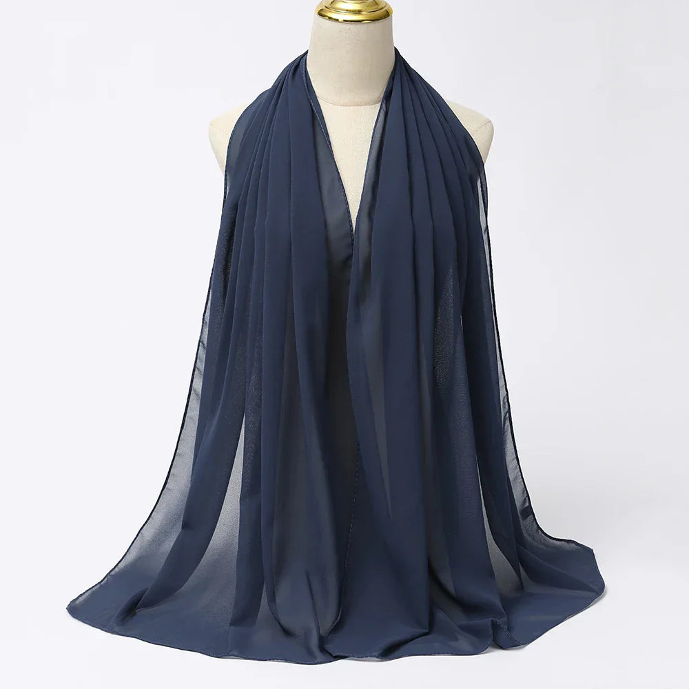 Chiffon Hijab Scarf with Sheer Finish for Women