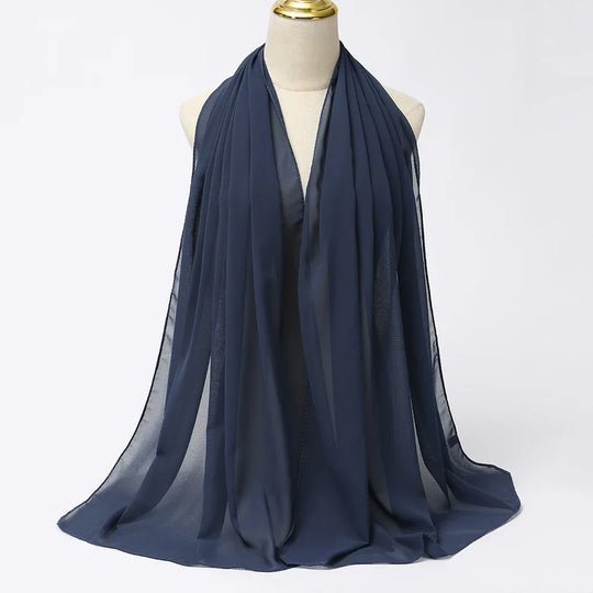 Chiffon Hijab Scarf with Sheer Finish for Women