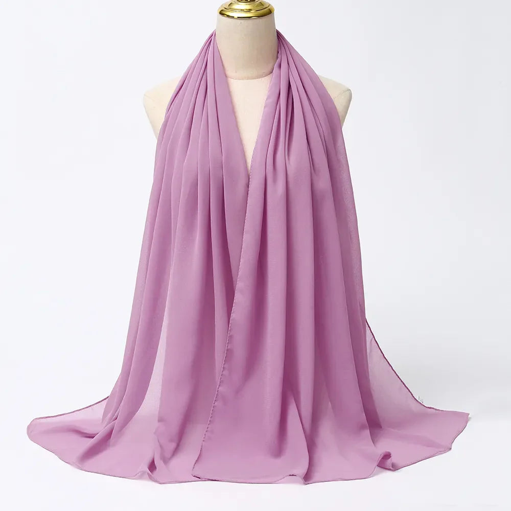 Chiffon Hijab Scarf with Sheer Finish for Women