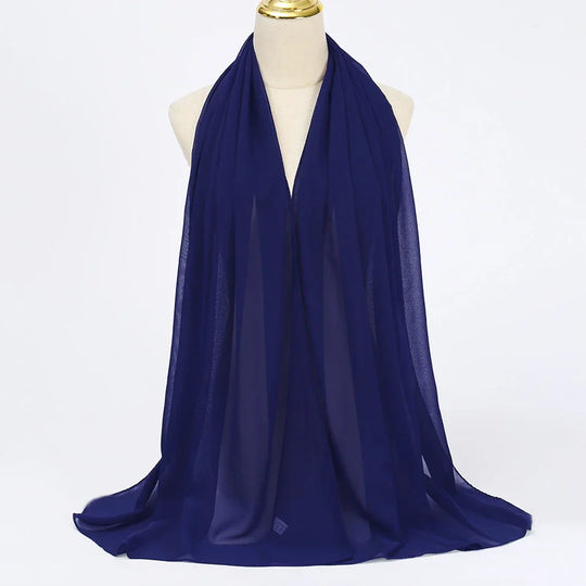 Chiffon Hijab Scarf with Sheer Finish for Women