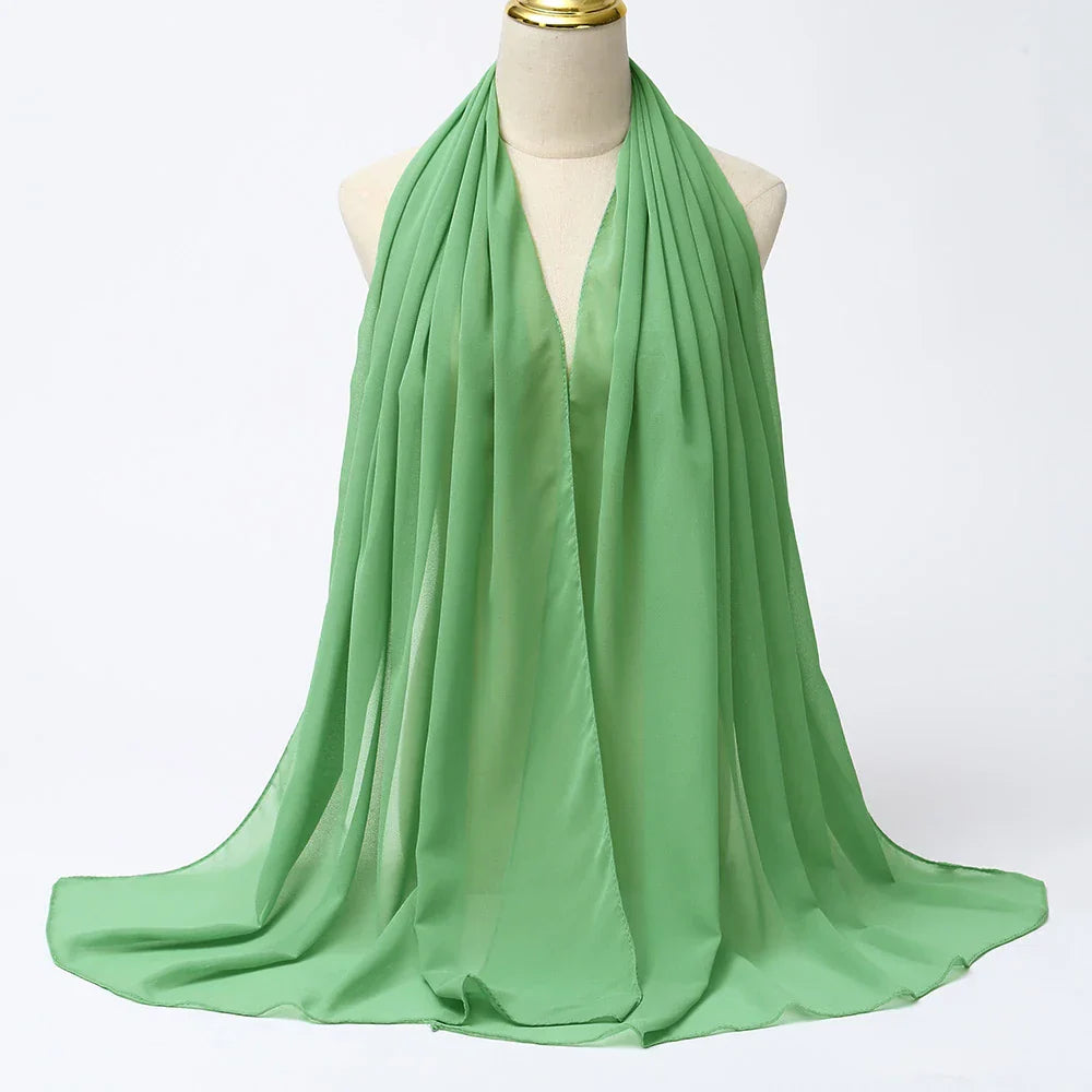 Chiffon Hijab Scarf with Sheer Finish for Women