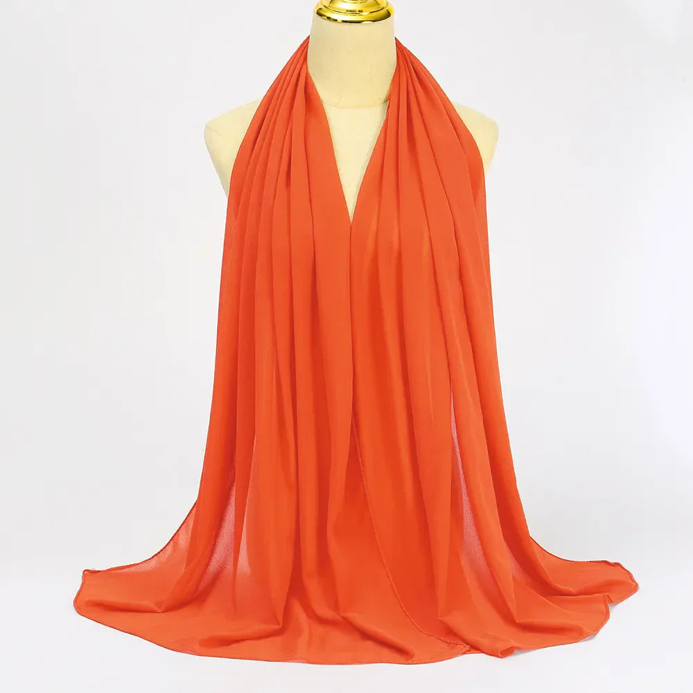 Chiffon Hijab Scarf with Sheer Finish for Women