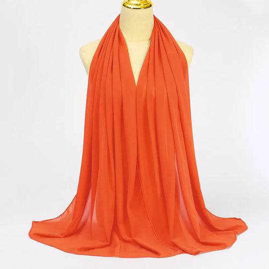 Chiffon Hijab Scarf with Sheer Finish for Women