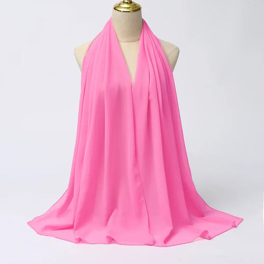 Chiffon Hijab Scarf with Sheer Finish for Women