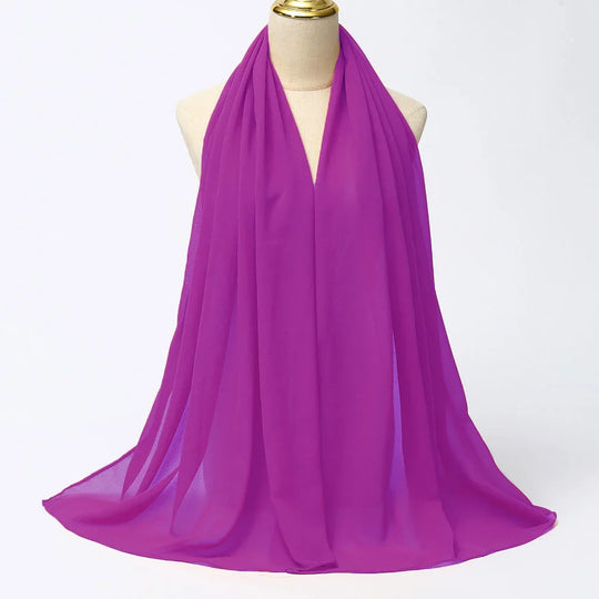 Chiffon Hijab Scarf with Sheer Finish for Women