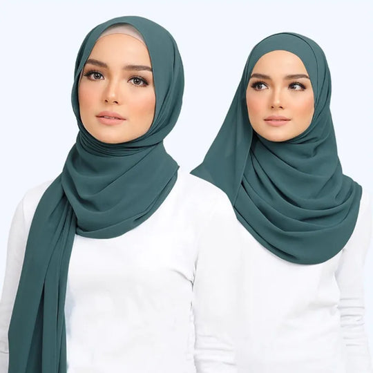 Chiffon Hijab Scarf with Sheer Finish for Women