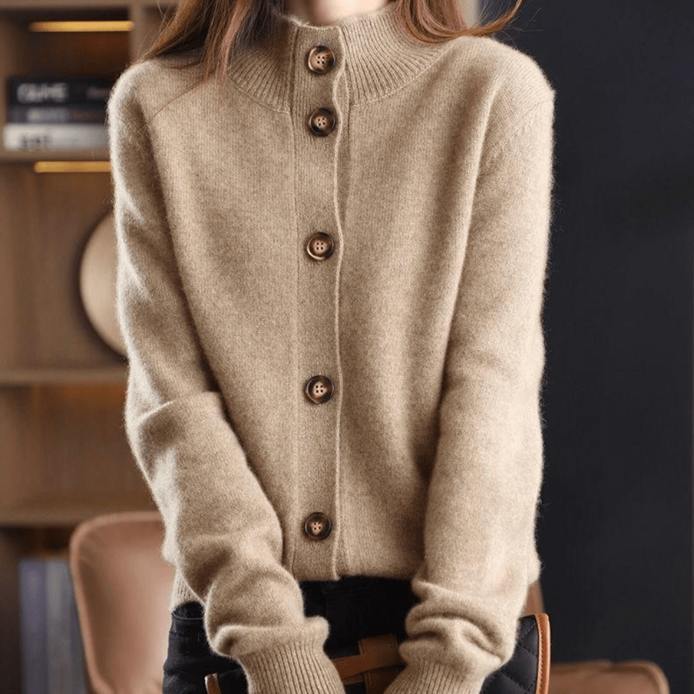 Classic Lapel Knit Cardigan for Women
