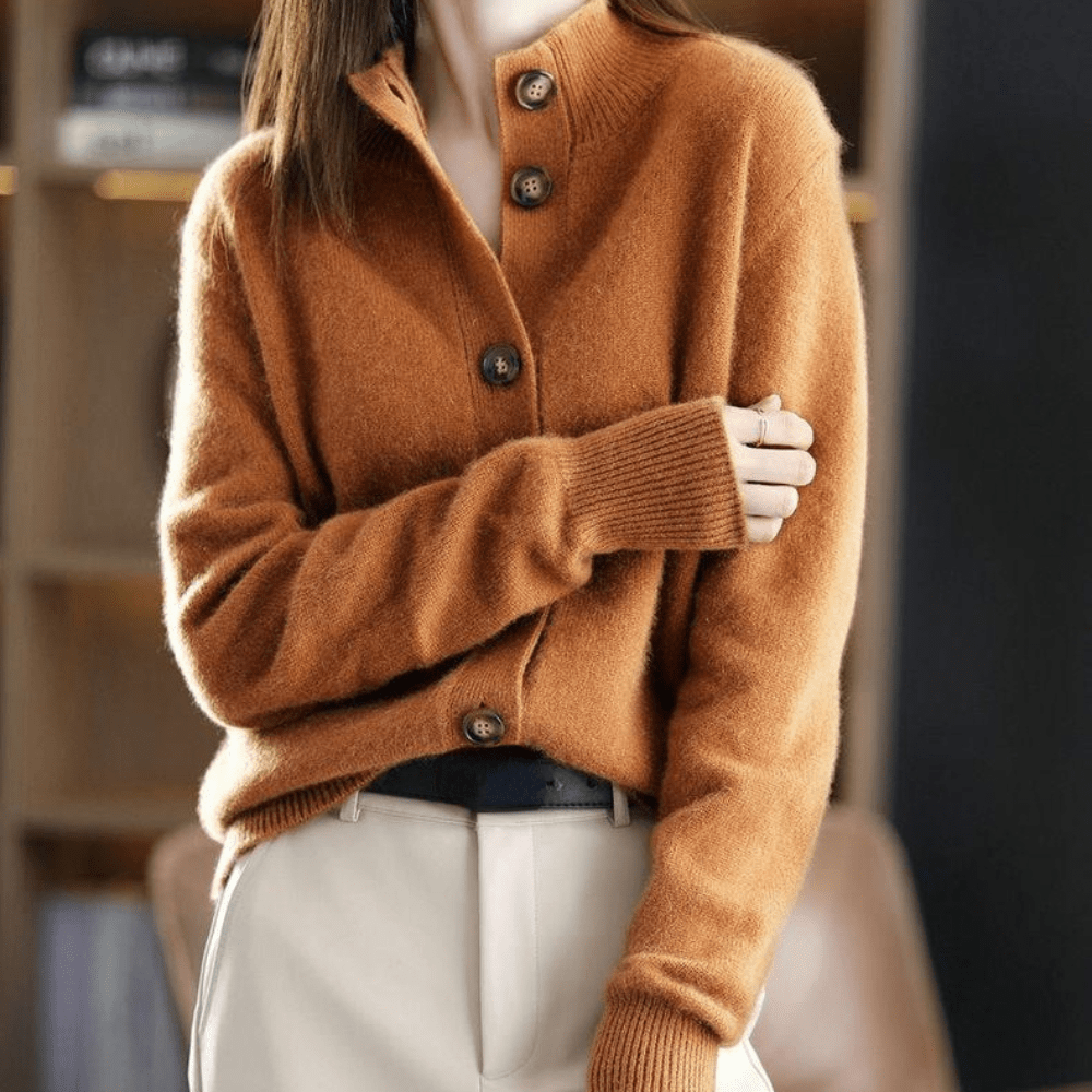 Classic Lapel Knit Cardigan for Women