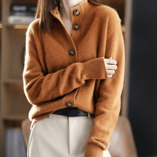 Classic Lapel Knit Cardigan for Women