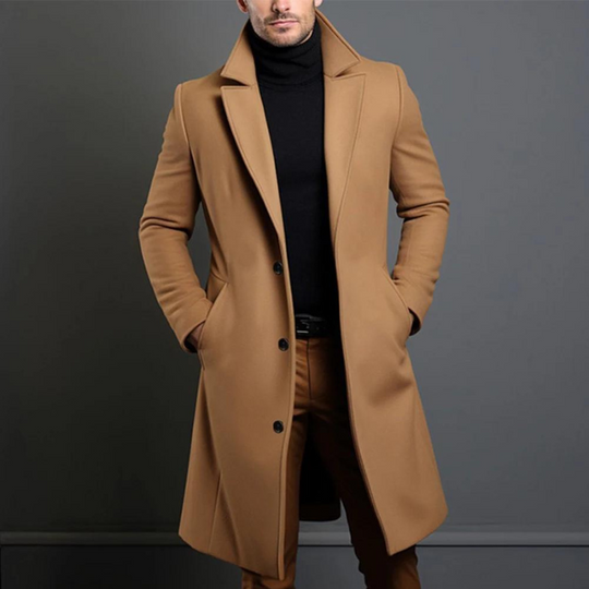 Classic Long Winter Coat for Men