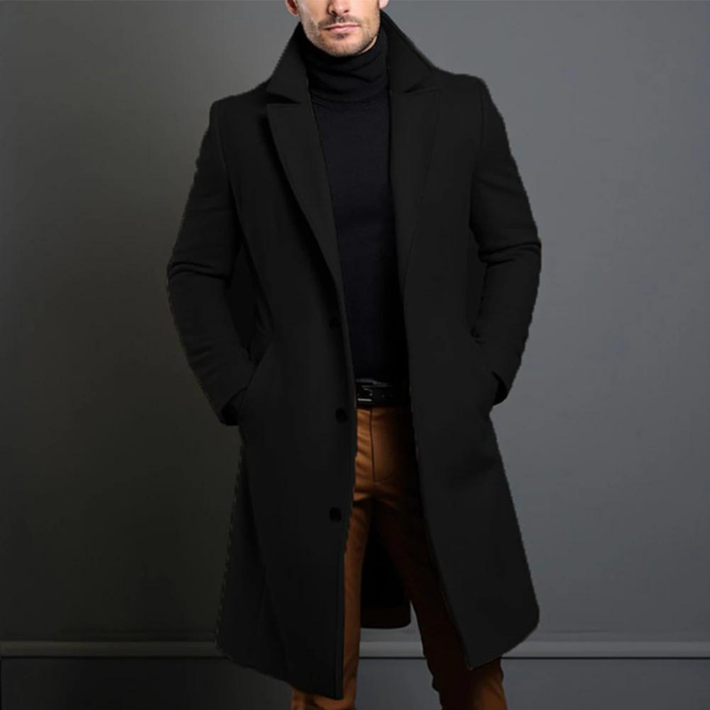 Classic Long Winter Coat for Men