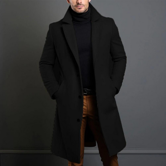 Classic Long Winter Coat for Men