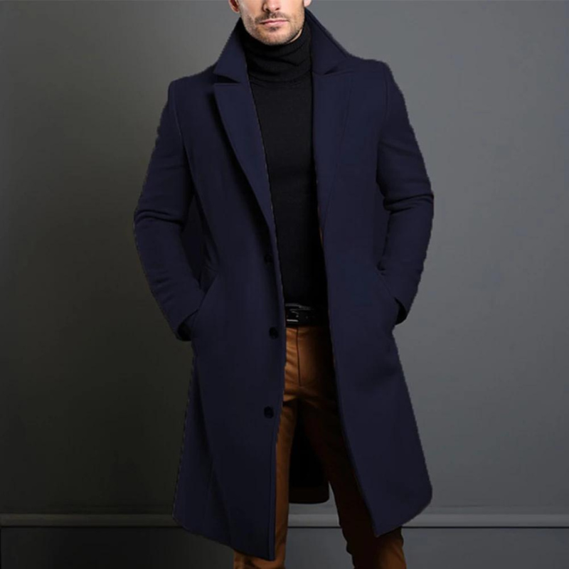 Classic Long Winter Coat for Men