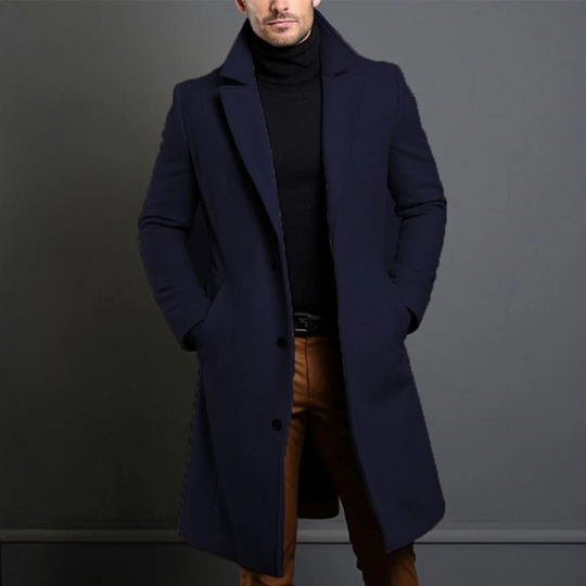 Classic Long Winter Coat for Men