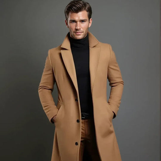 Classic Long Winter Coat for Men