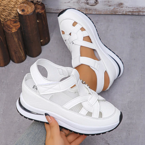 Closed-Toe Summer Sandals Women - Raised Sole & Side Openings