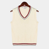 Contrast Trim Sleeveless Sweater Vest for Men
