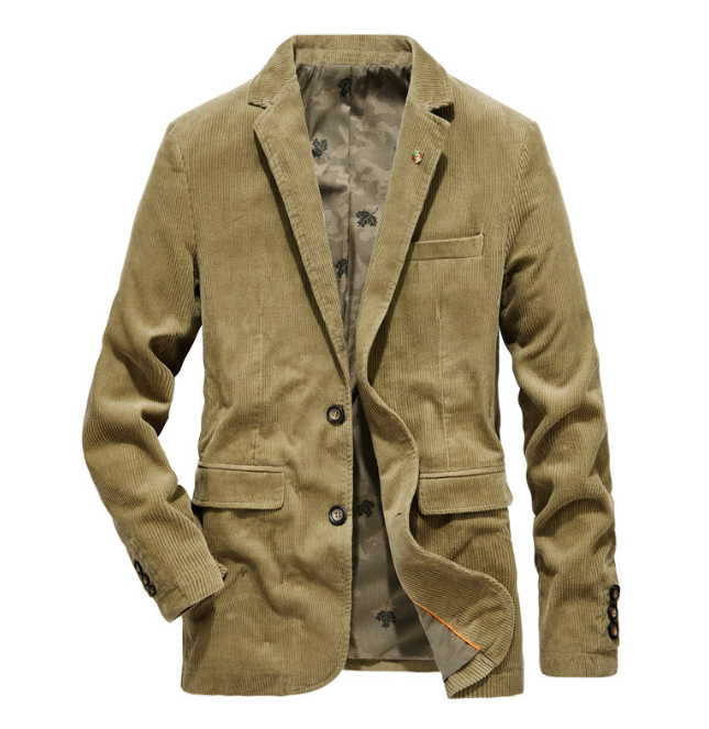 Blazer en velours côtelé pour homme | Coupe slim décontractée